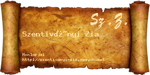 Szentiványi Zia névjegykártya